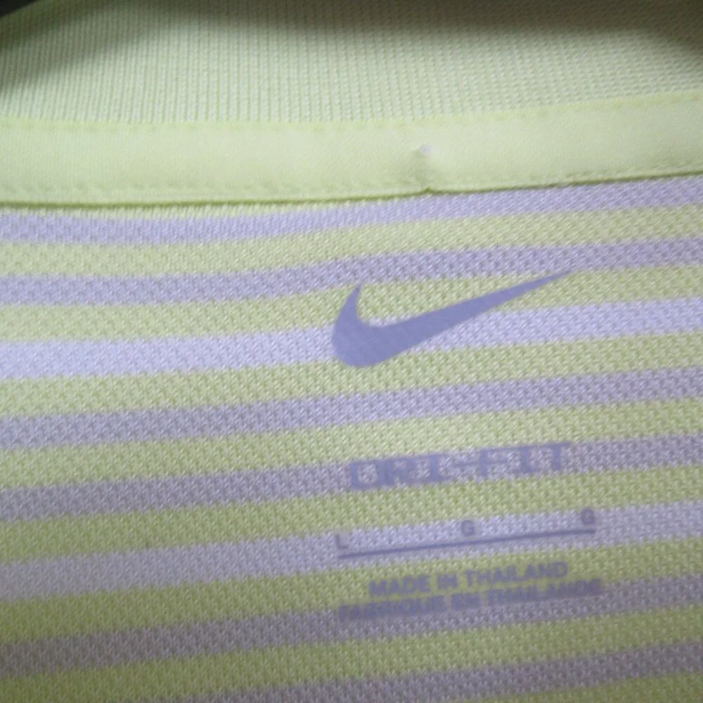 Nike Dri-Fit Victory Stripe Multicolor Short‎ Sleeve Golf Polo Shirt Large